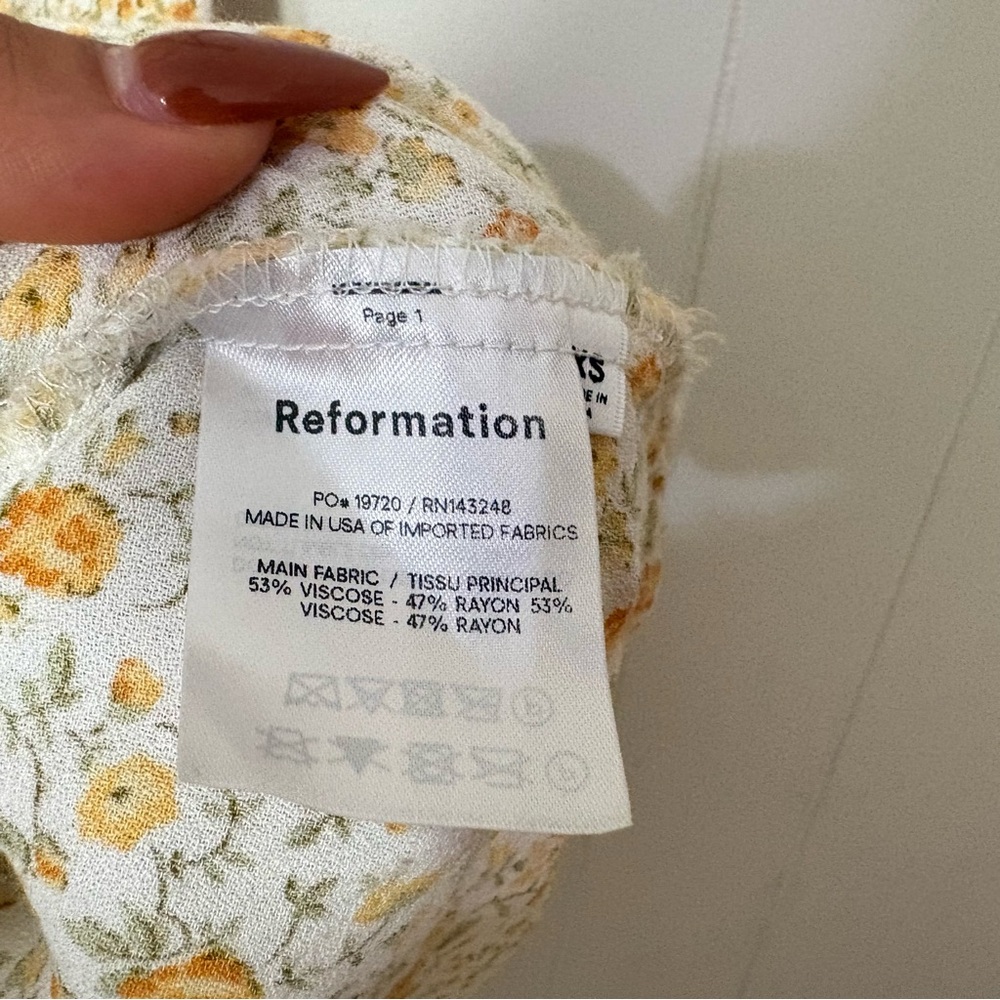Reformation Zello Dress Lima Floral XS Puff Sleeve Mini Cottagecore Summer - Picture 9 of 12